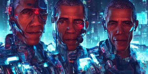 A Portrait Of Cyberpunk Obama Hyperdetailed Stable Diffusion Openart