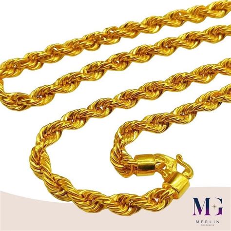 916 Gold Hollow Rope Chain 40gm Merlin Goldsmith