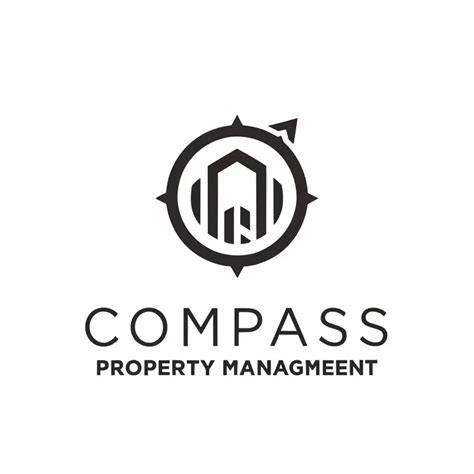 Logo Design For Compass Property Management Nautical Compass With Modern Architecture And Clear