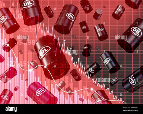 Falling Oil Price Dive And Decrease Of Petroleum Costs Concept As A