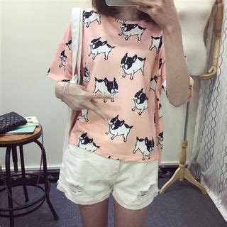 Oversized Short Sleeves Print T Shirt From YesStyle