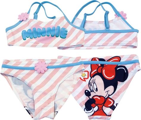 Disney Bikini Minnie Mouse Meisjes Polyester Roze Stuks Mt Bol