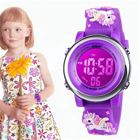 Zeiger Montre pour Fille Électronique Enfant Licorne Violet 3D Bracelet