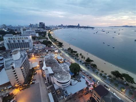 premium photo aerial view   pattaya jomtien beach