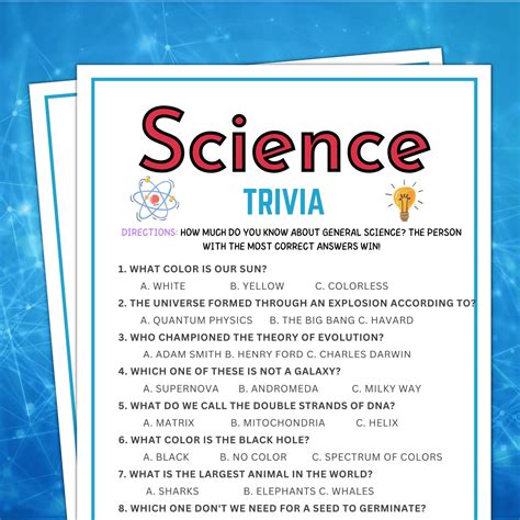 Science trivia science games for kids science party games science party