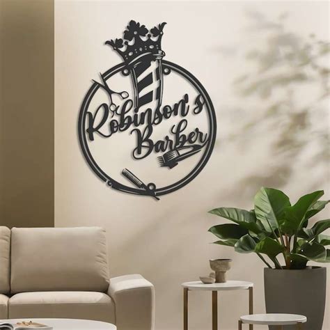 Personalized Metal Hair Salon Sign Custom Name Hairdresser Signs Wall