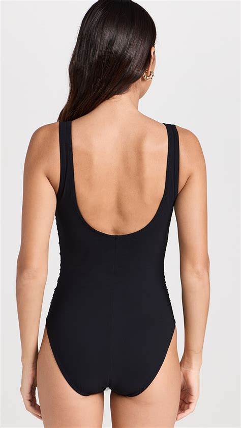 Karla Colletto Basics V Neck Silent Underwire Tank One Piece With High