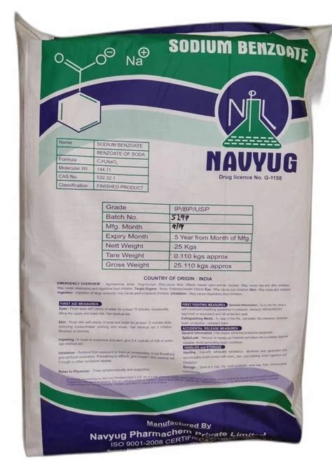 Navyug Sodium Benzoate Powder Bag 25 Kg At Rs 90 Kg In Lucknow ID