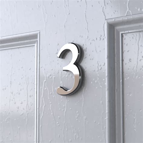 Chrome Self Adhesive Classic Style House Door Numbers Stucc