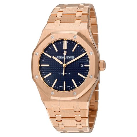 Audemars Piguet Royal Oak Automatic Blue Dial 18kt Pink Gold Men's ...