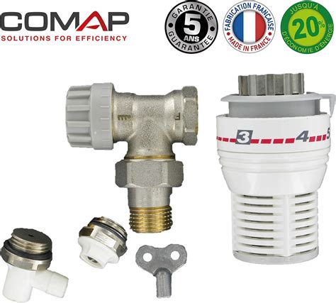 COMAP Kit Complet Robinet et Tête thermostatique Senso 1 et accessoires