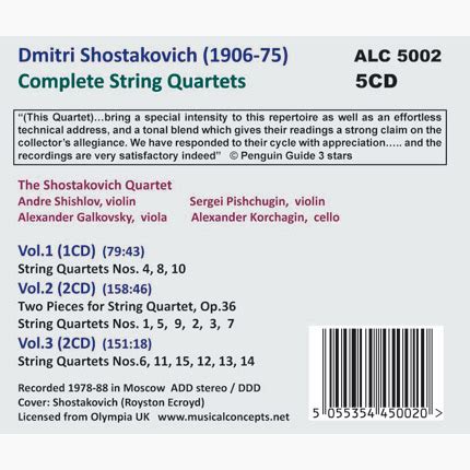 Shostakovich Complete String Quartets Alto Cd