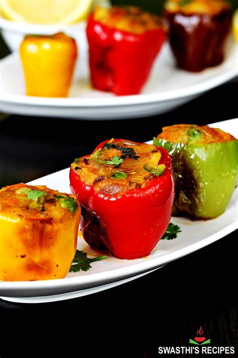 Stuffed Capsicum Stuffed Bell Pepper Recipe Swasthi S Recipes