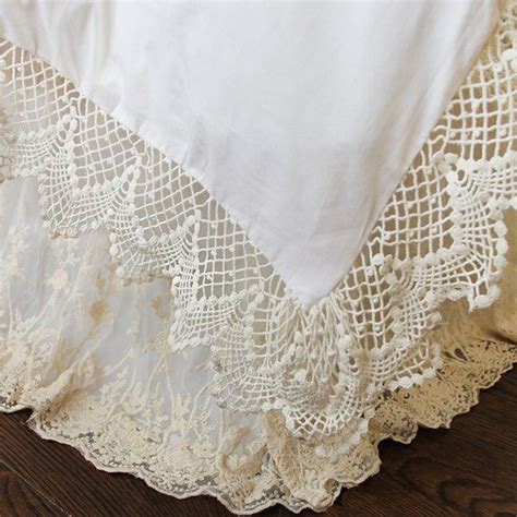 Crochet Cotton Lace Luxury Shabby Duvet Cover Set Etsy Lace Bedding