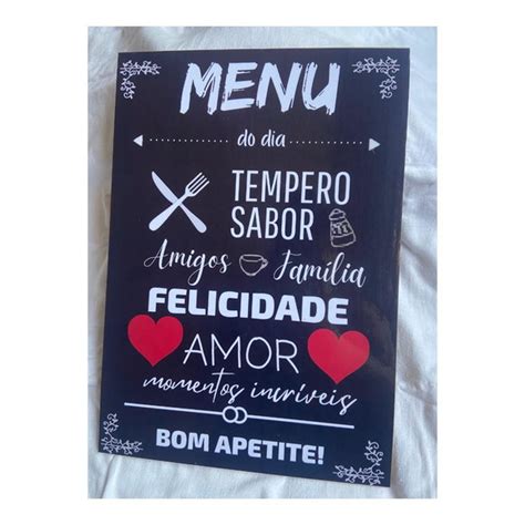 Placa Decorativa Menu Do Dia Elo Produtos Especiais