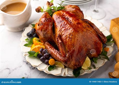 Whole Roasted Turkey For Thanksgiving Stock Image Image Of Chicken