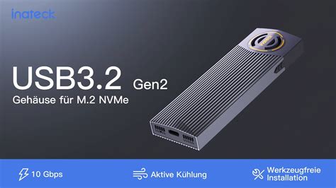 Inateck Nvme Geh Use Mit W Rmeableitung L Fter Usb Gen M Ssd