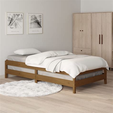 YOSOO Lits Cadres De Lit Lit Empilable Marron Miel 90x190 Cm Bois