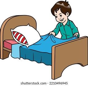 Boy Making Bed Clipart For Kids