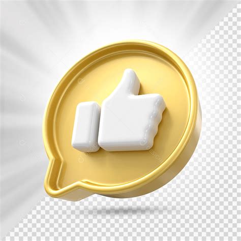 Emoji De Like Branco E Dourado Elemento D Para Composi O Psd