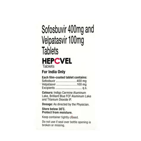 Sofosbuvir Mg Velpatasvir Mg Tablets Hepcvel Mg Mg At