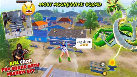 😱 Most Aggressive Pro Squad With Mummy Set Rushed On Me Bgmi Gameplay