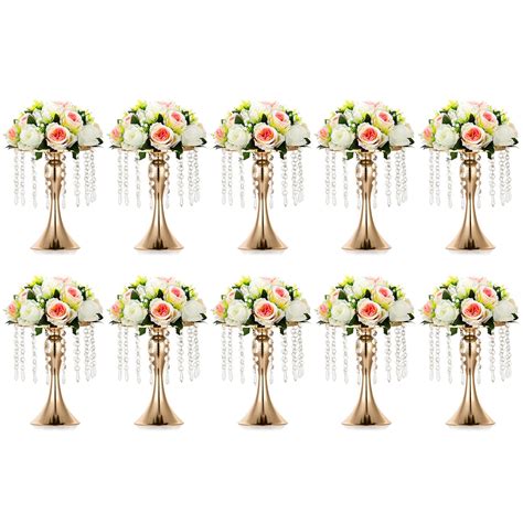 Nuptio Pcs Crystal Flower Stand Wedding Centerpieces For Tables