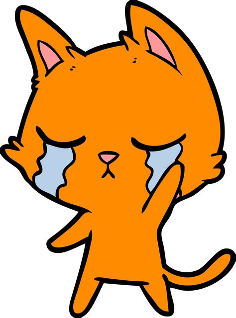 crying cartoon cat 12479376 Vector Art at Vecteezy