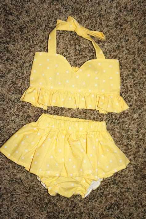 Sun Suit Yellow Polka Dot Bikini By MyPurplePrincessShop On Etsy