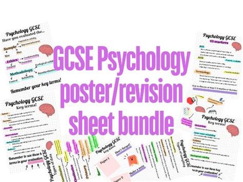 GCSE Psychology OCR Posters Revision Sheets Teaching Resources