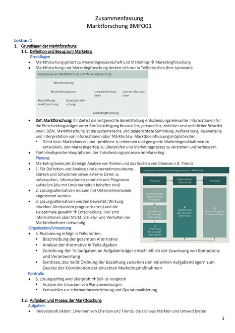 Zusammenfassung Marktforschung Bmfo Zusammenfassung Marktforschung