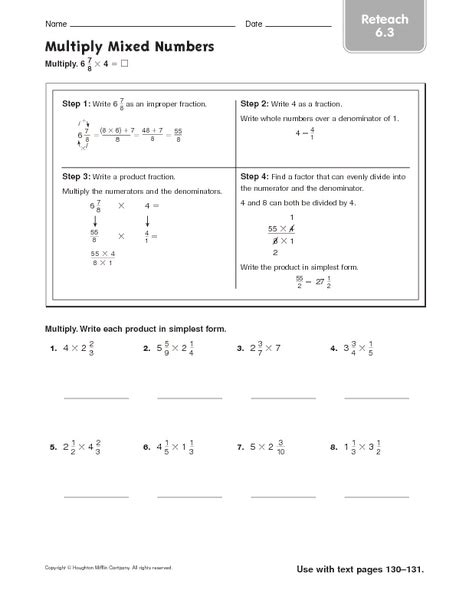 Multiplying Mixed Numbers Worksheet Englishworksheet My Id