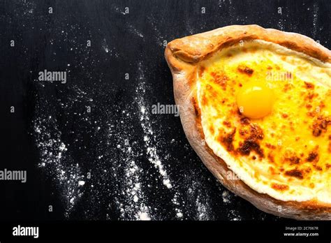 Khachapuri Adjara Traditional Georgian Cuisine Meal Baked Bread As