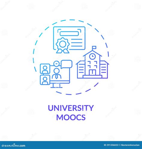 2d Gradient Thin Linear Icon University Moocs Concept Stock Illustration Illustration Of Flat