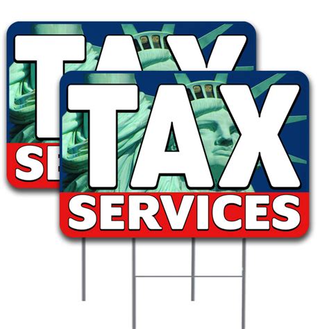 Tax Services 2 Pack Double Sided Yard Signs 16 X 24 With Metal Stakes