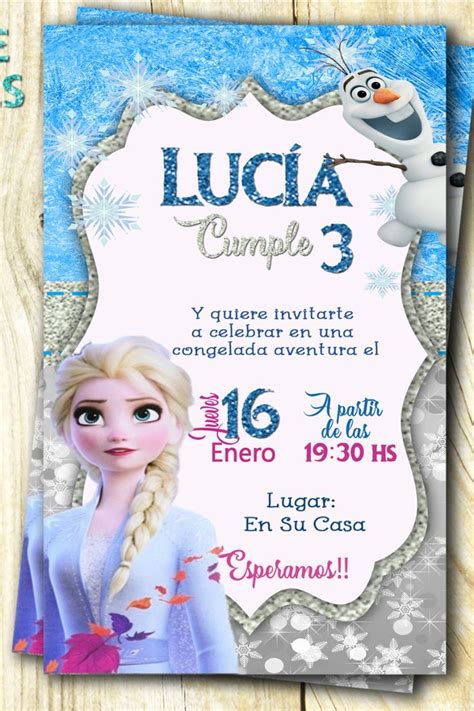 Frozen 2 Tarjeta de Invitación cumpleaños Frozen 2 Invitación digit