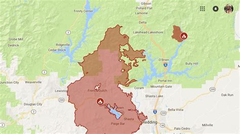 Shasta Fire Map World Map Gray