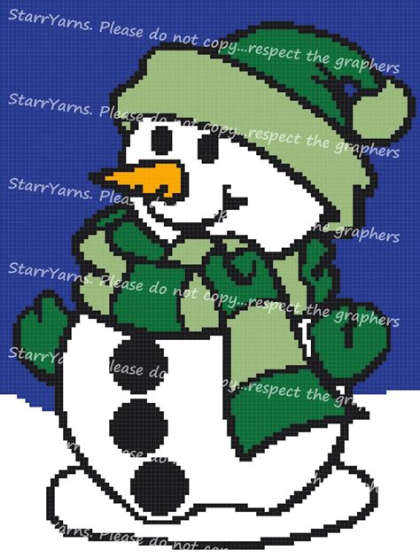 Adorable Snowman Crochet Graphgan Pattern Etsy