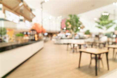 Abstract Blur Food Court In Shopping Mall For Background 3681638 Stock