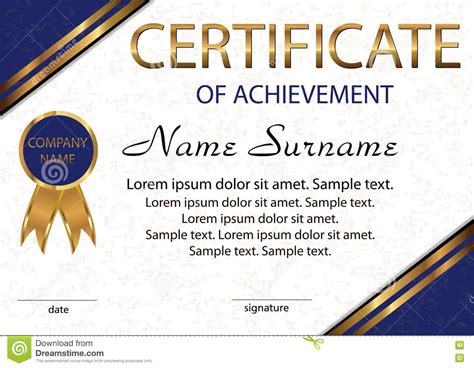 Certificate Of Achievement Or Diploma Elegant Light Background Inside