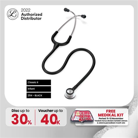 3M Littmann Classic II Stethoscope Stetoskop Anak BLACK 2114