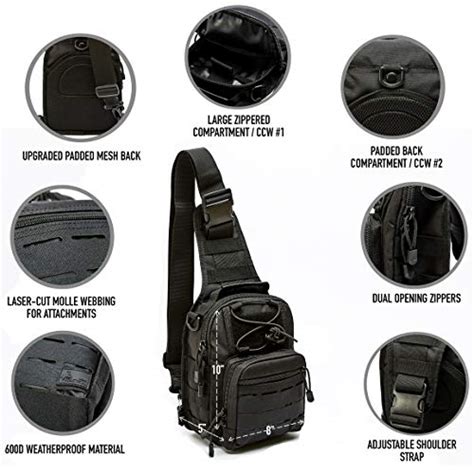 Wolf Tactical Compact Edc Sling Bag Concealed Carry Shoulder Bag For Range Travel Hiking