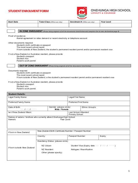 Fillable Online Ohs Enrolment Form V Fax Email Print Pdffiller