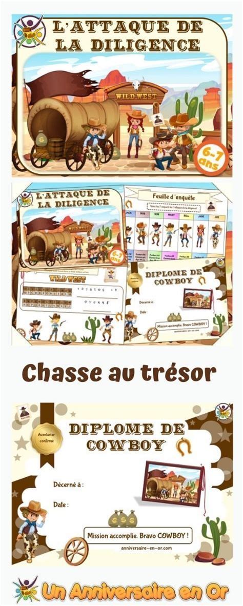 Chasse au trésor au Far West Jeu cowboy Un Anniversaire en Or