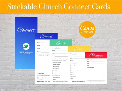 Church Connection Card Set Stackable Connect Cards Bundle Etsy