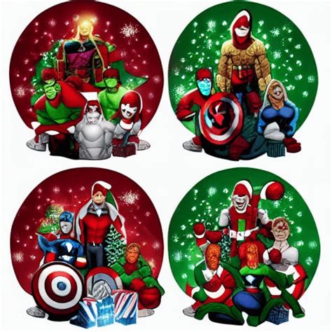 Marvel Comics Characters With Christmas Designs Christmas Tree