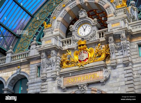 Interior Of Antwerpen Centraal Railway Station Hi Res Stock Photography