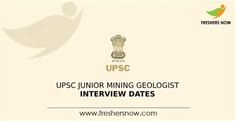 UPSC Junior Mining Geologist Interview Dates 2023 Announced