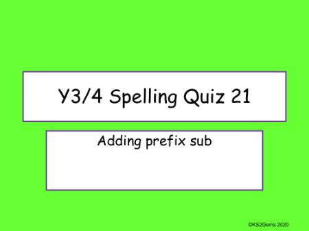 Adding Prefixes Sub English Year