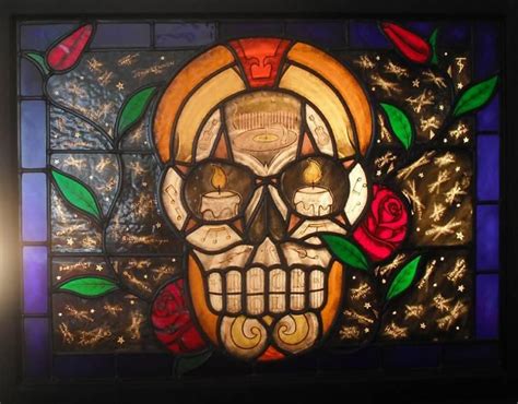 Stained Glass Skull By Tom Spencer Sugar Skull Glass Art Illustration Design